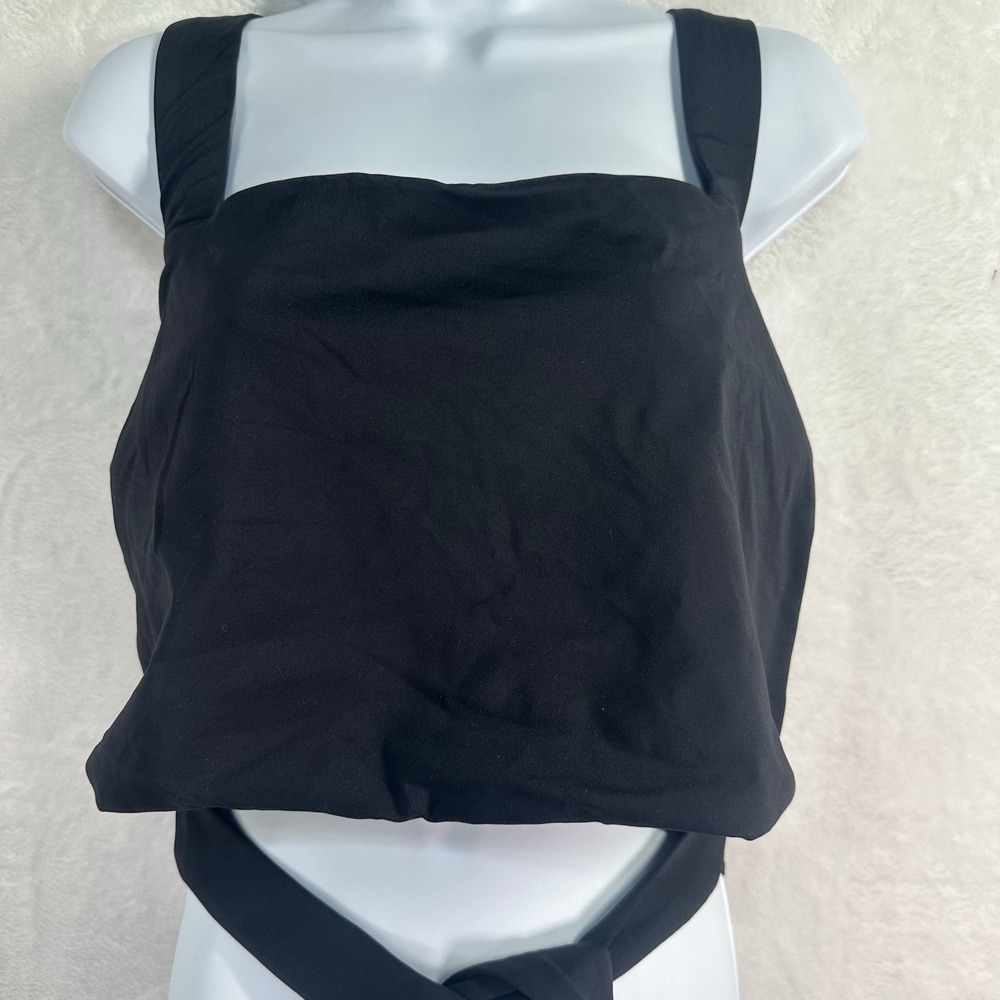 Strappy Top Women XL Black Strappy Cross Back  Lightly padded removable pads